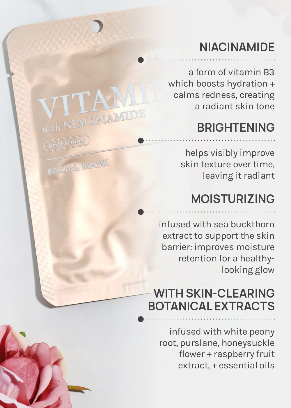 AOA Skin Vitamin with Niacinamide Brightening Facial Mask - Image 4