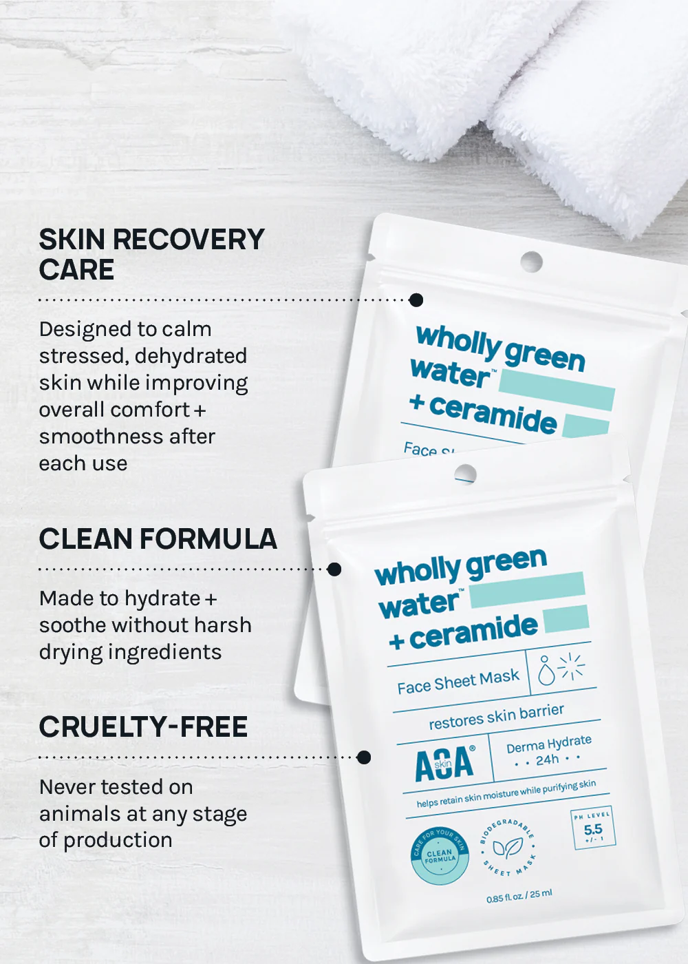 AOA Skin Wholly Green Water + Ceramide Sheet Mask - Image 5