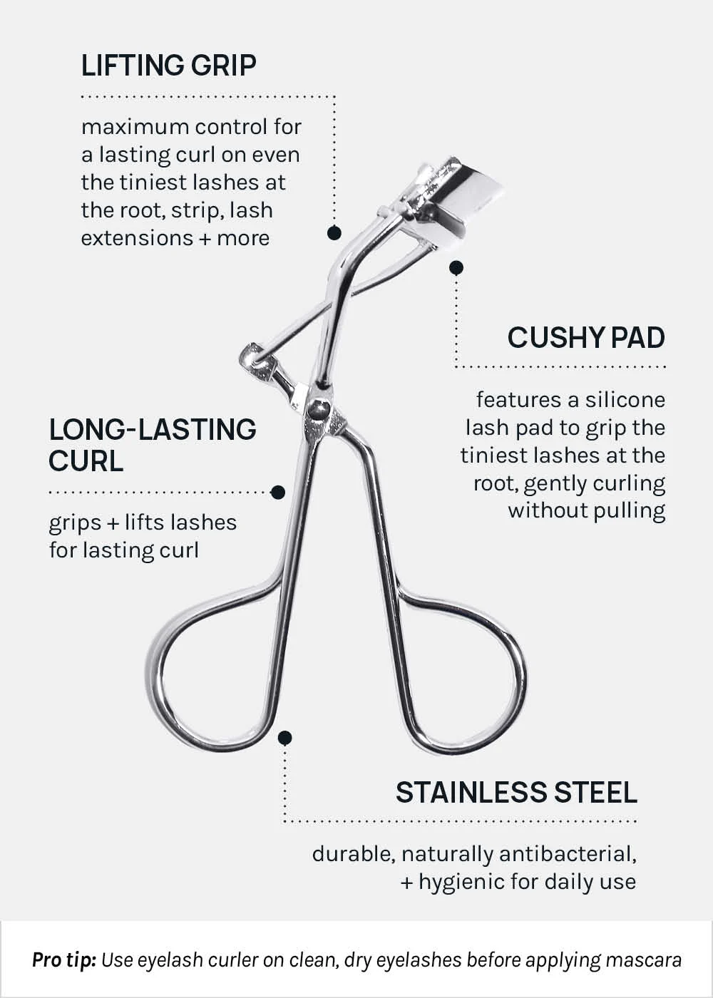 AOA Stainless Steel Eyelash Curler - Image 4