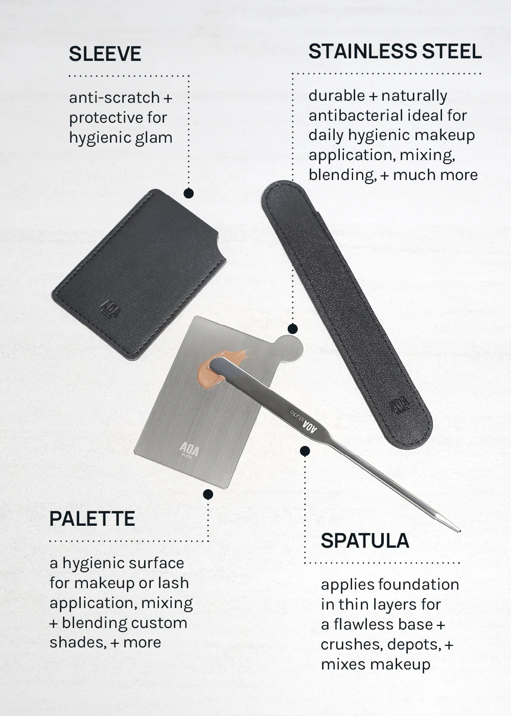 AOA Stainless Steel Mixing Palette and Spatula with Protective Sleeve - Image 6