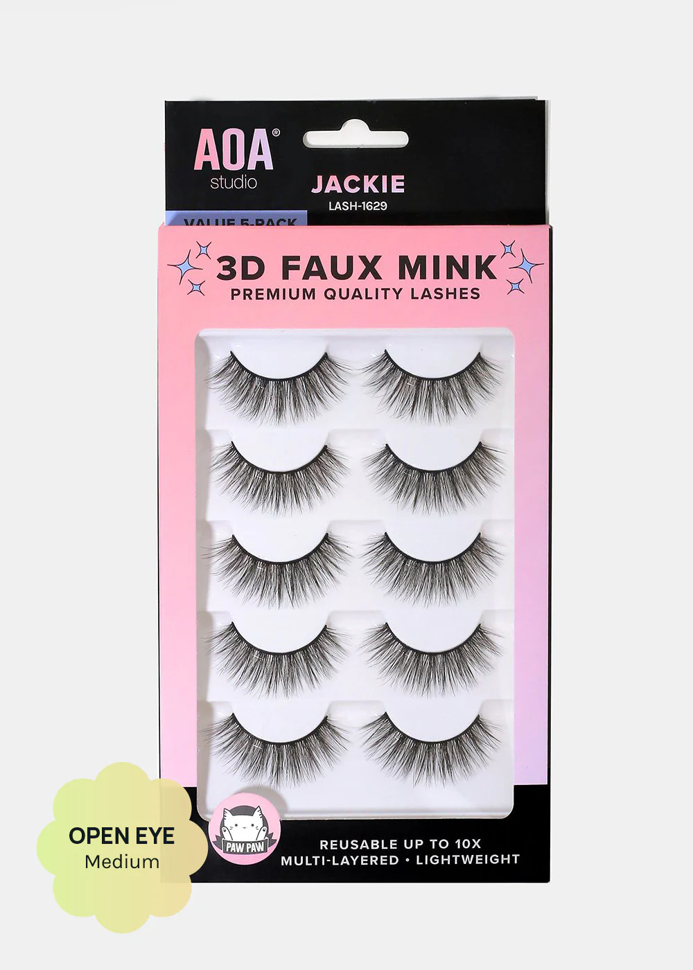 Paw Paw: 3D Faux Mink Lashes - Jackie 5-Pack