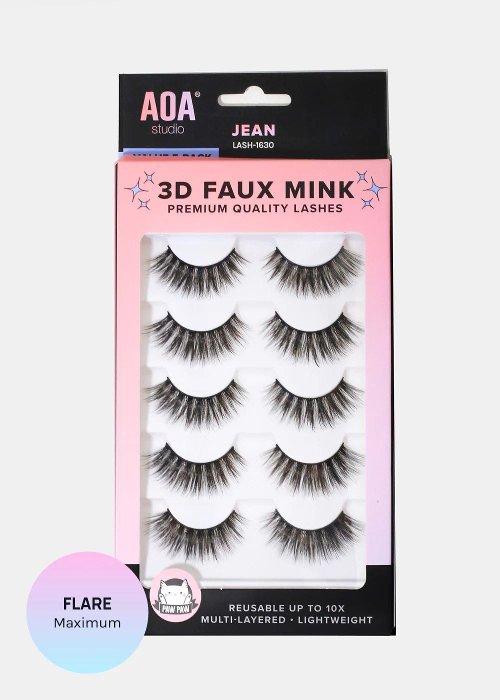 Paw Paw: 3D Faux Mink Lashes - Jean 5-Pack