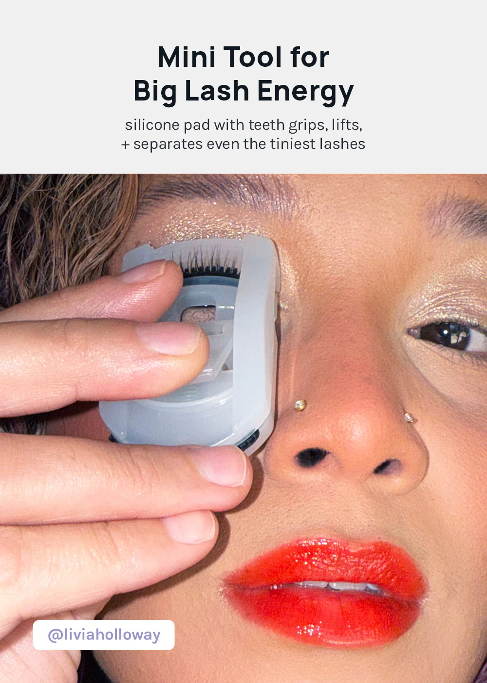 AOA Travel Eyelash Curler with Built-In Comb - Image 2