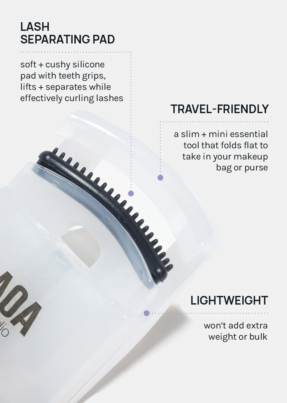 AOA Travel Eyelash Curler with Built-In Comb - Image 4