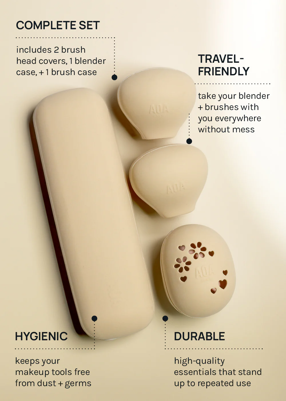 AOA Travel Silicone Makeup Tool Cover Set - Image 5