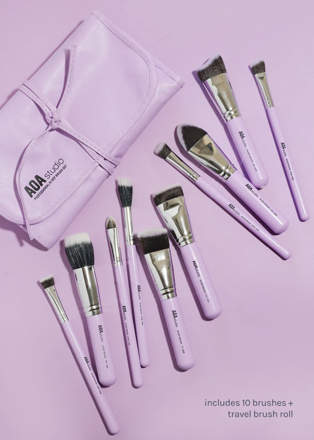AOA UltraViolet Contour Brush Set + Brush Roll