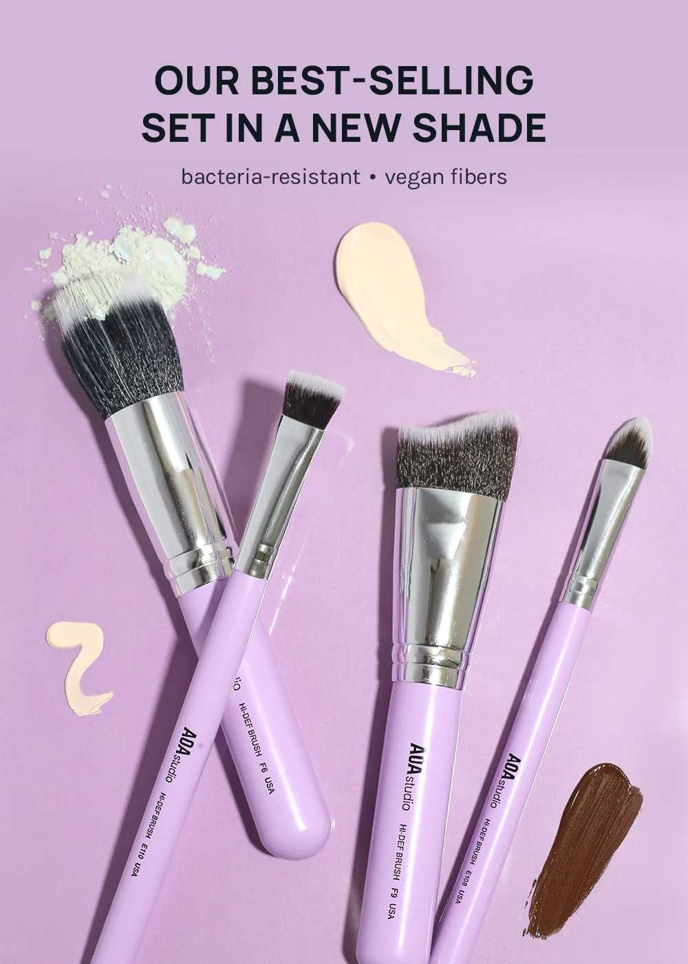 AOA UltraViolet Contour Brush Set + Brush Roll - Image 2