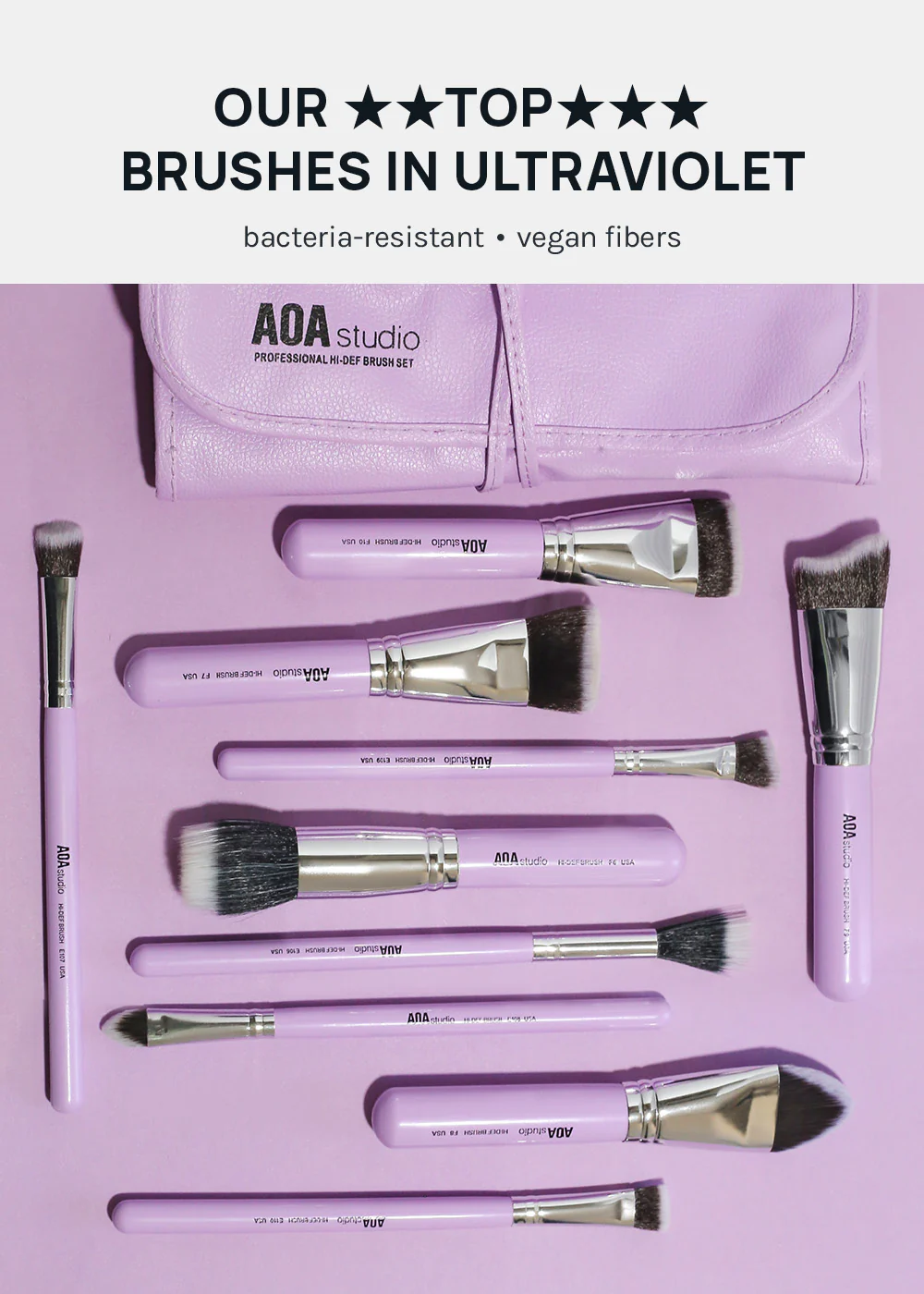 AOA UltraViolet Single Brush – F7 Large Wedge Brush - Image 2