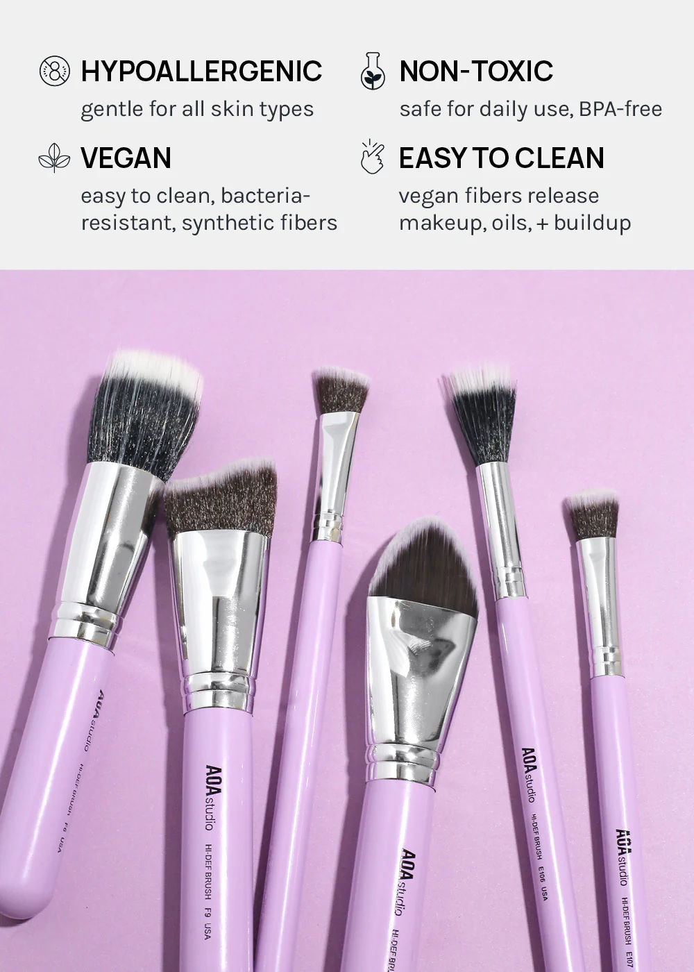 AOA UltraViolet Single Brush – F9 Large Contour Brush - Image 3