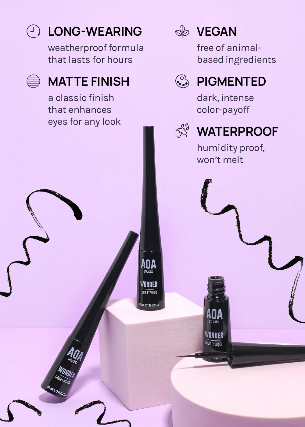 AOA Wonder Liquid Liner - Black - Image 4