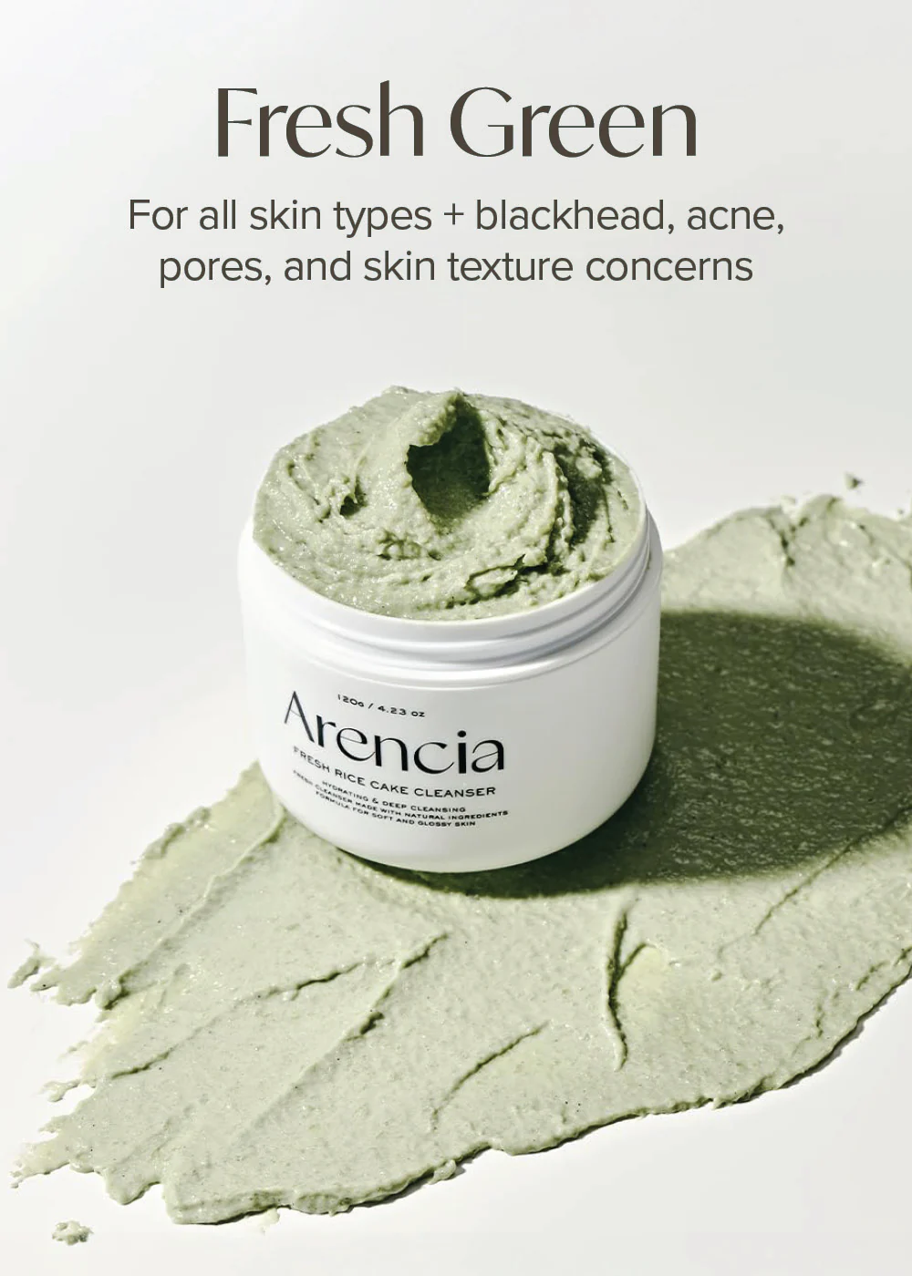 Arencia Fresh Green Rice Mochi Cleanser 120g - Image 3