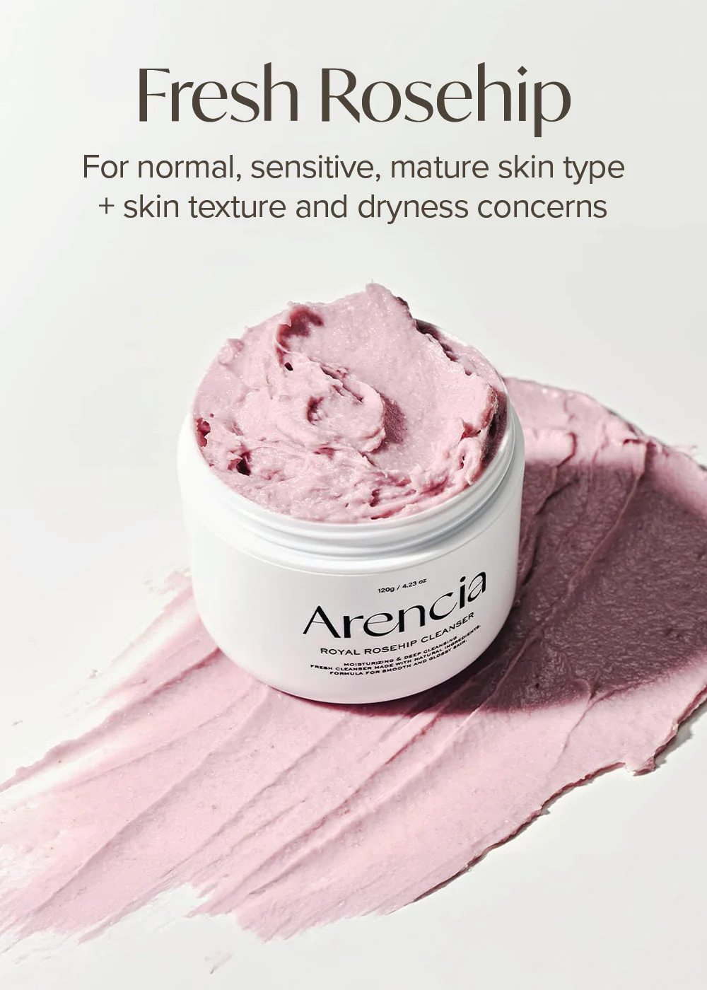 Arencia Fresh Rosehip Rice Mochi Cleanser 120g - Image 3