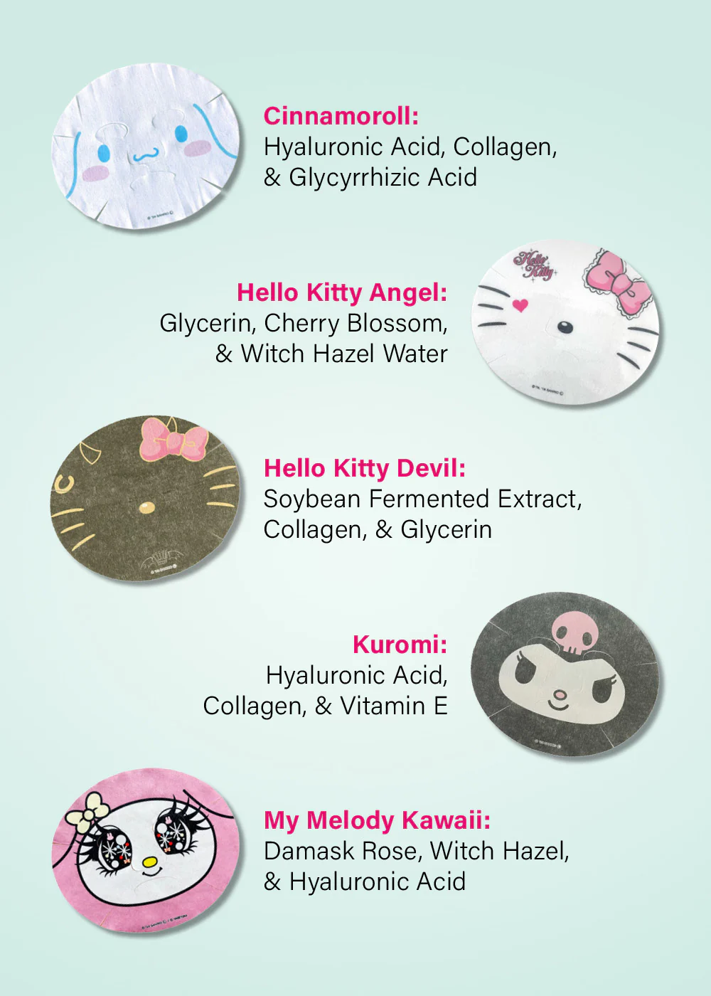 ASUNAROSYA Sanrio Narikiri Face Mask - Image 3