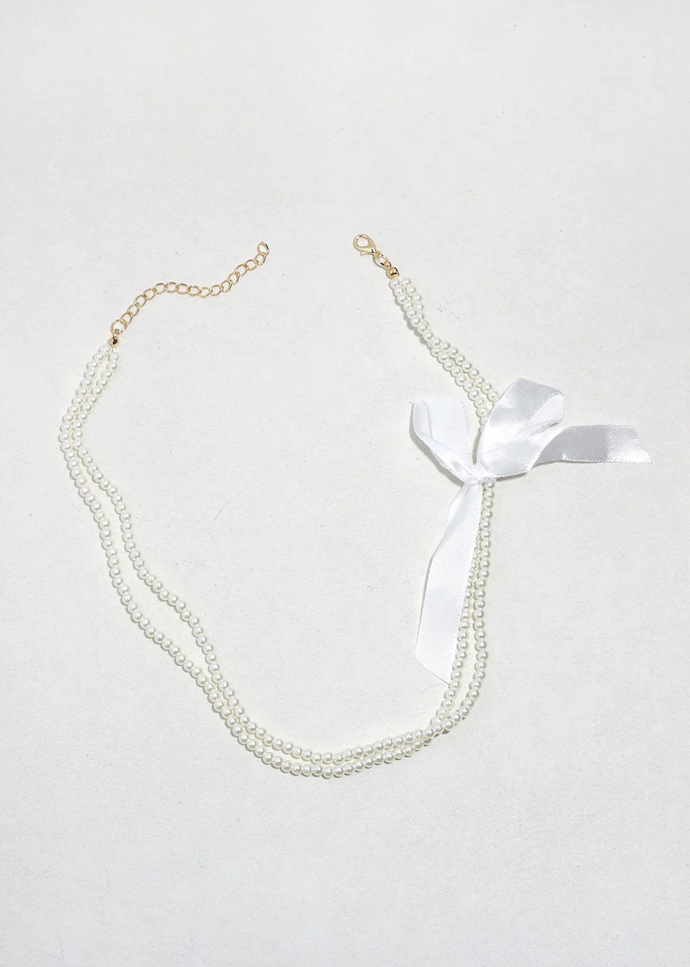 Audrey Pearl Ribbon Necklace - Image 2