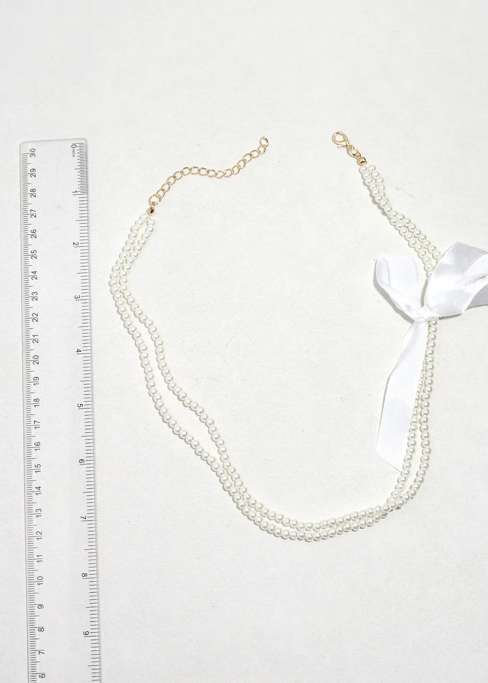 Audrey Pearl Ribbon Necklace - Image 3