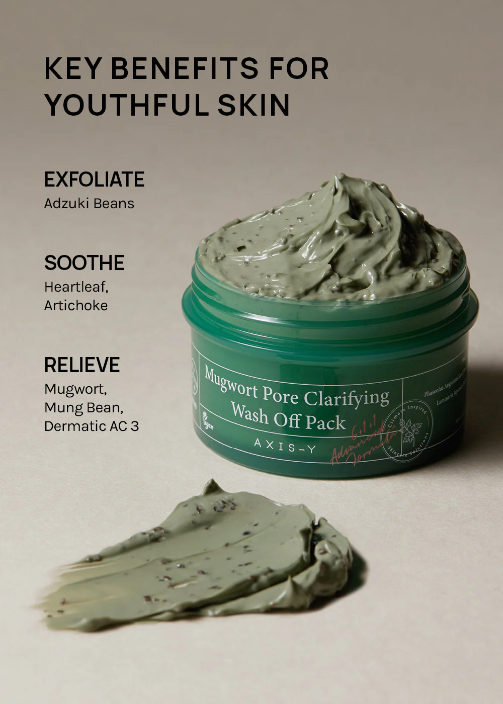 AXIS-Y Mugwort Pore Clarifying Wash Off Pack 100ml - Image 4