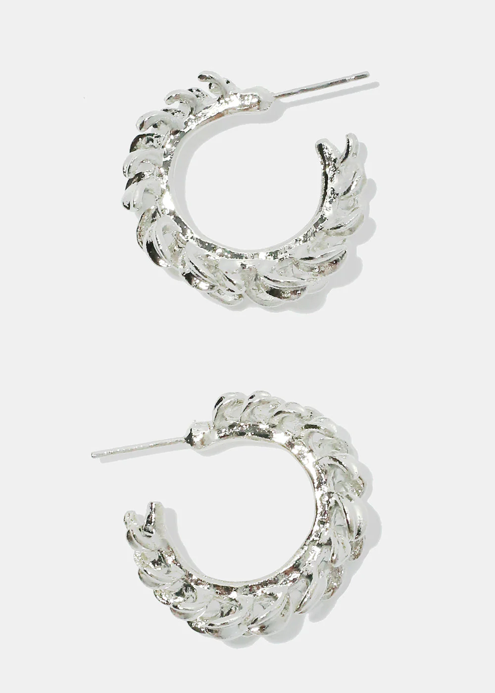 Bay Leaves Small Hoop Earrings - Image 3