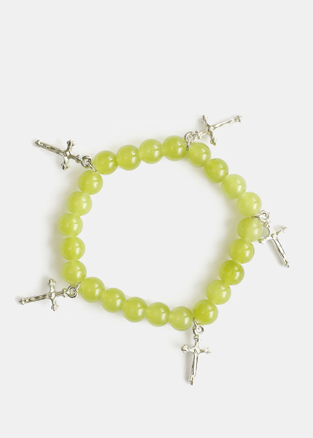 Beaded Bracelet with Silver Crosses - Image 3