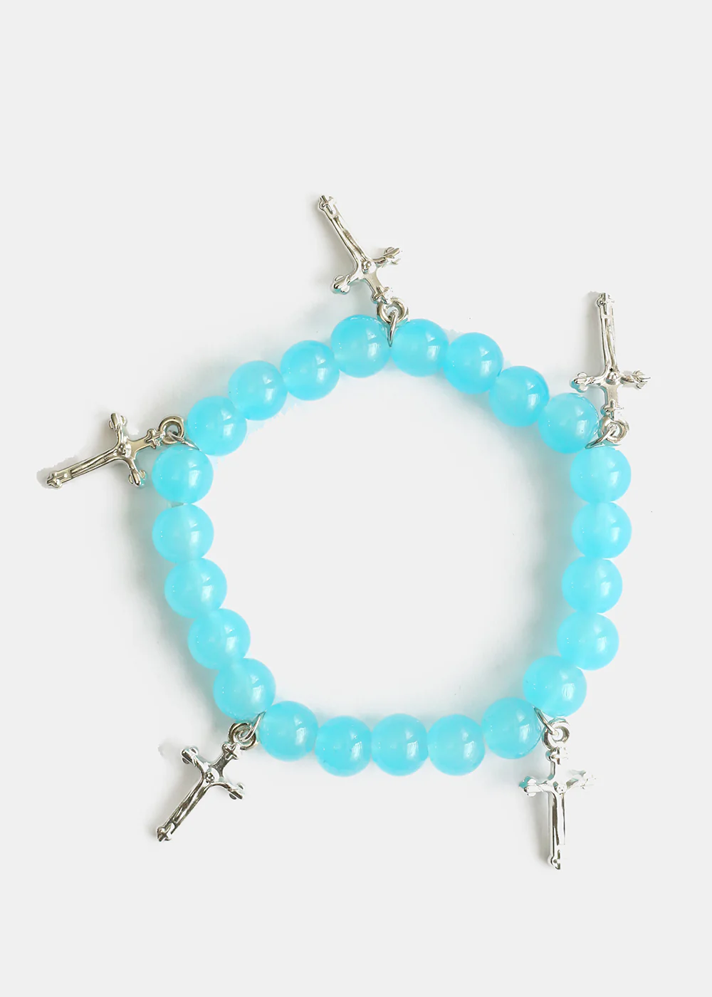 Beaded Bracelet with Silver Crosses - Image 4
