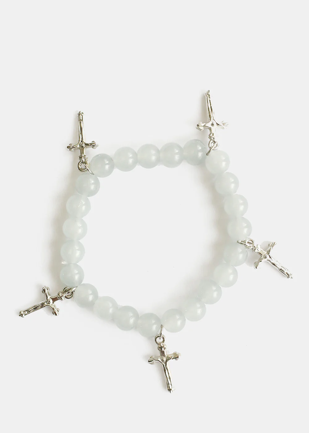 Beaded Bracelet with Silver Crosses - Image 5