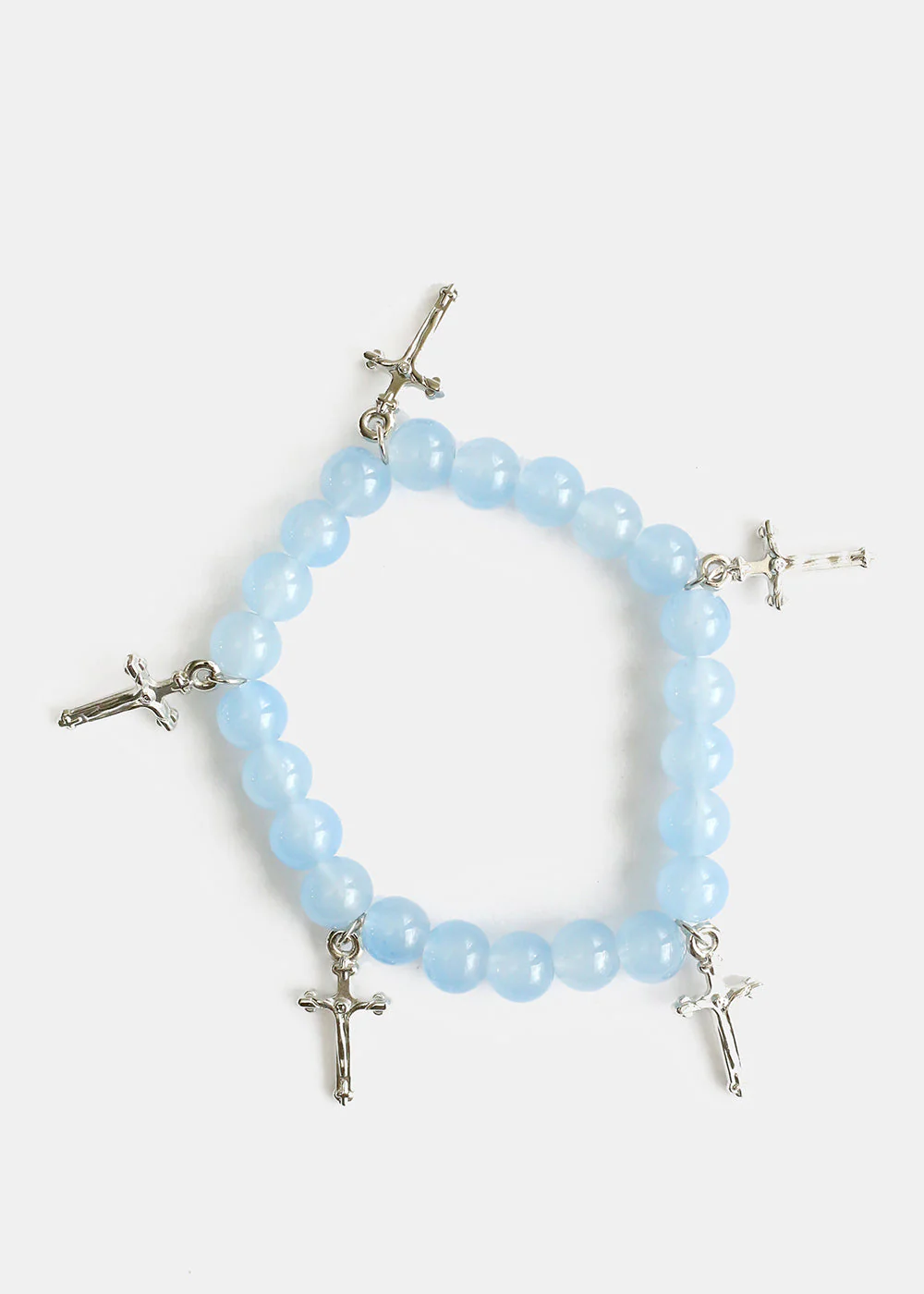 Beaded Bracelet with Silver Crosses - Image 7