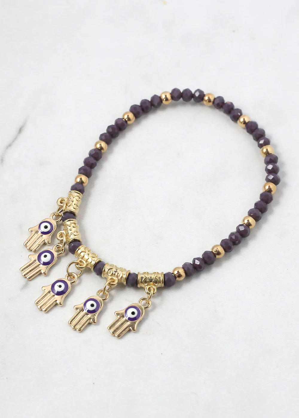 Beaded Hamsa Hand + Evil Eye Bracelet - Image 4