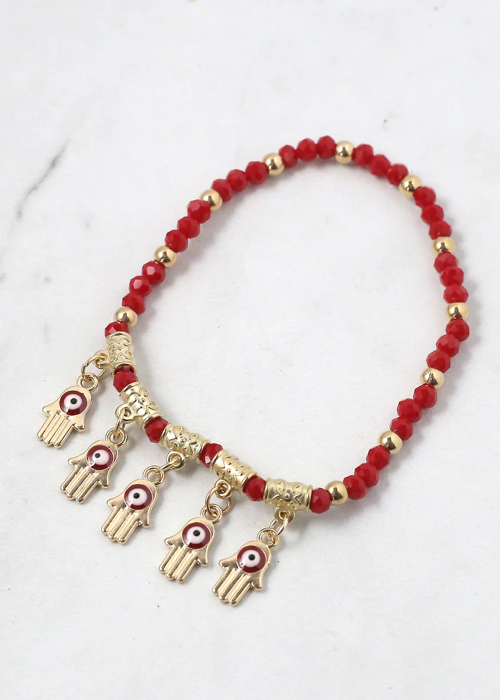 Beaded Hamsa Hand + Evil Eye Bracelet - Image 5