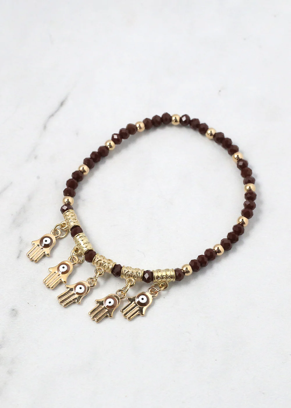 Beaded Hamsa Hand + Evil Eye Bracelet - Image 6