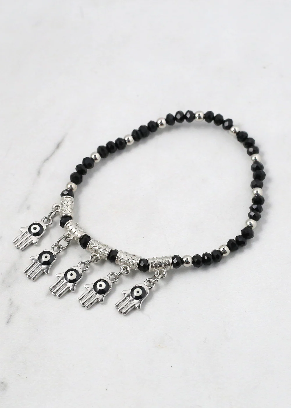 Beaded Hamsa Hand + Evil Eye Bracelet - Image 7