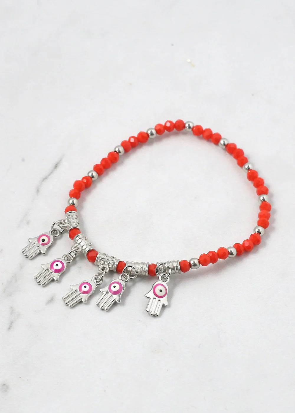 Beaded Hamsa Hand + Evil Eye Bracelet - Image 8