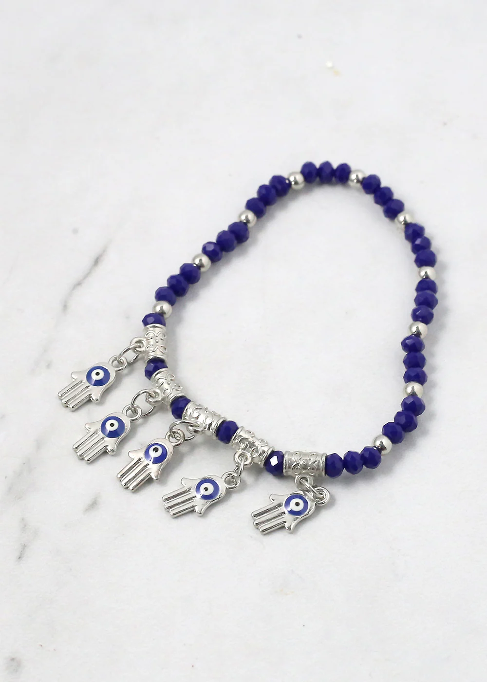 Beaded Hamsa Hand + Evil Eye Bracelet - Image 9