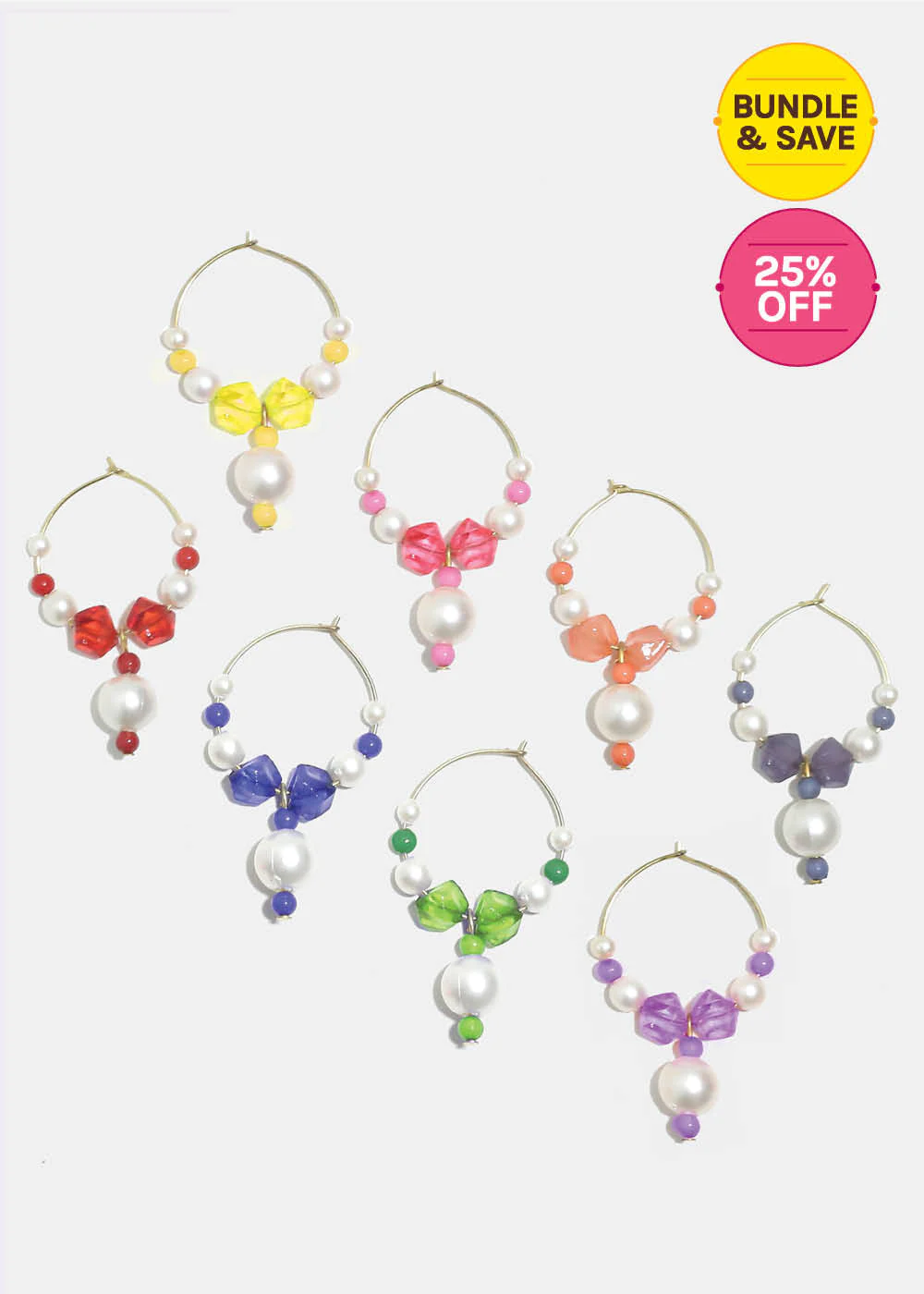 Beaded Pearl Wine Glass Marker Charms - Image 3