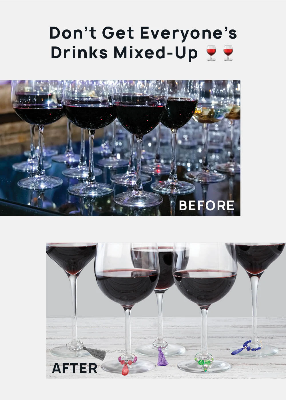 Beaded Tassel Wine Glass Marker Charms