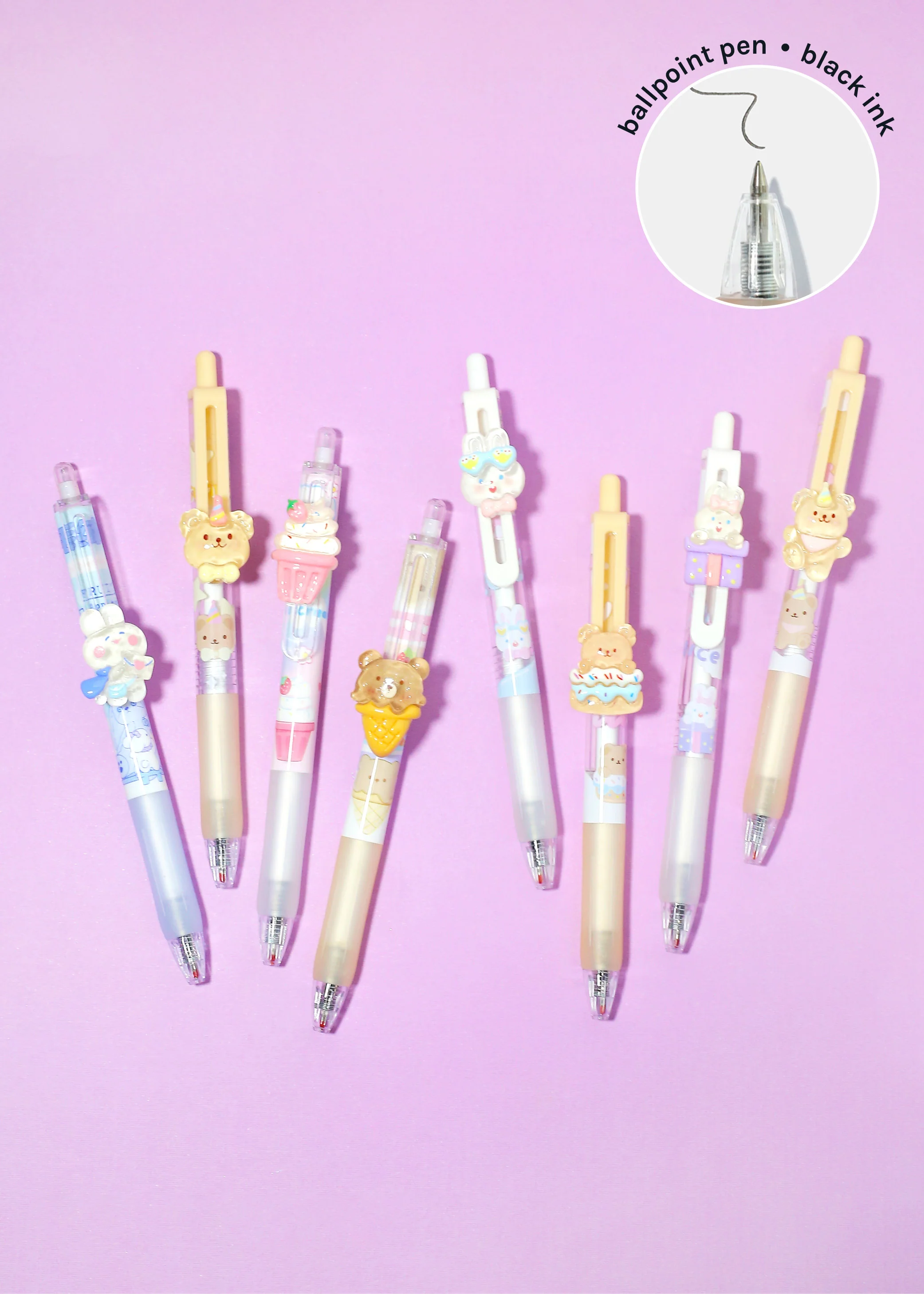 Official Key Items Bear + Bunny Fine Tip Pens