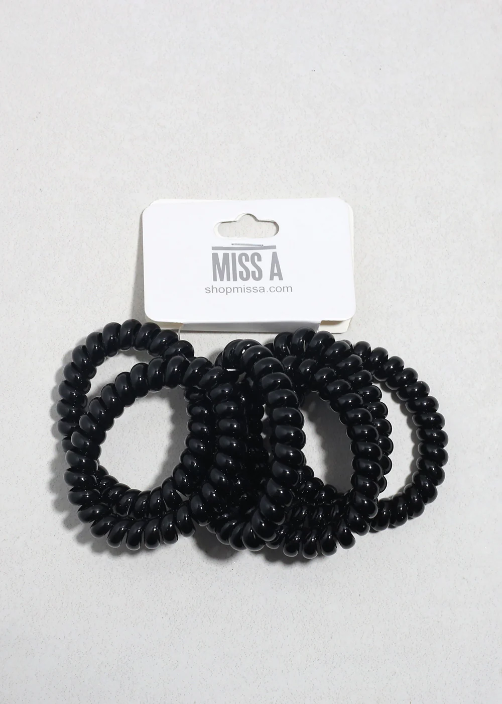 Black Spiral Hair Ties - 6 Pack