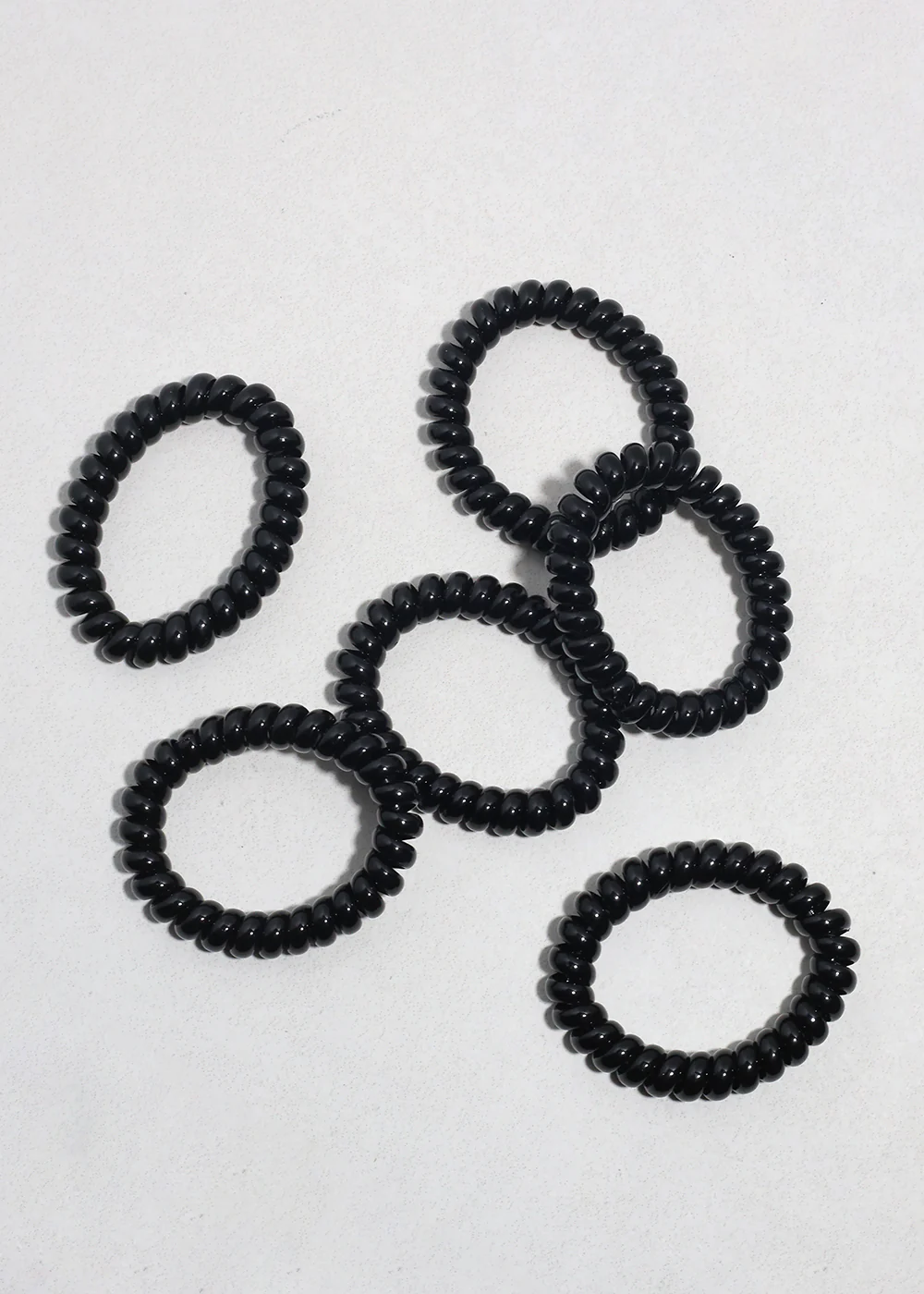 Black Spiral Hair Ties - 6 Pack - Image 2