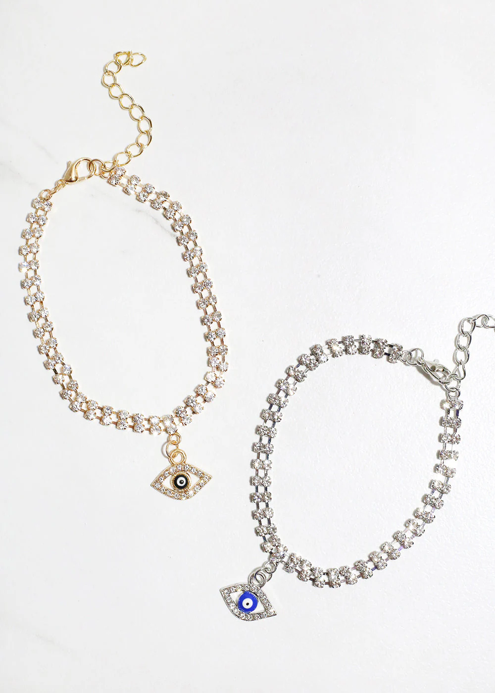 Bling Evil Eye Chain Bracelet