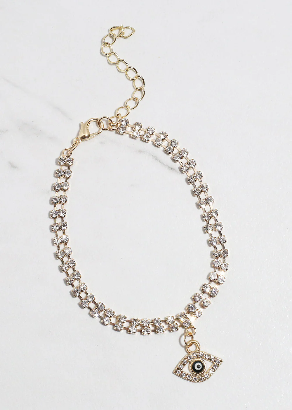 Bling Evil Eye Chain Bracelet - Image 2