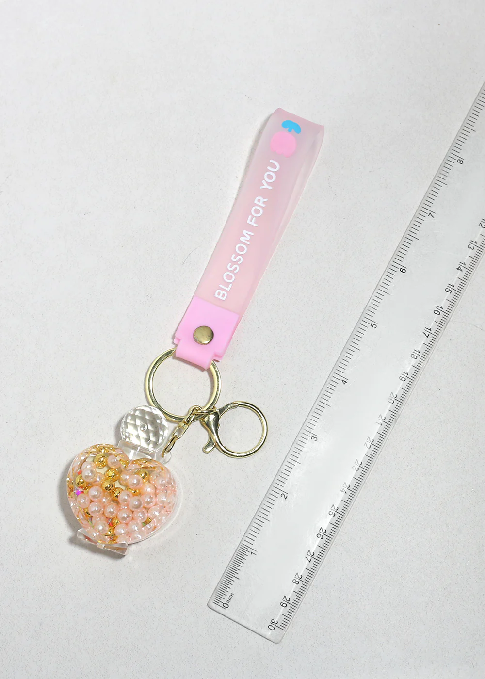 Blossom Pearl Heart Bag Charm - Image 3