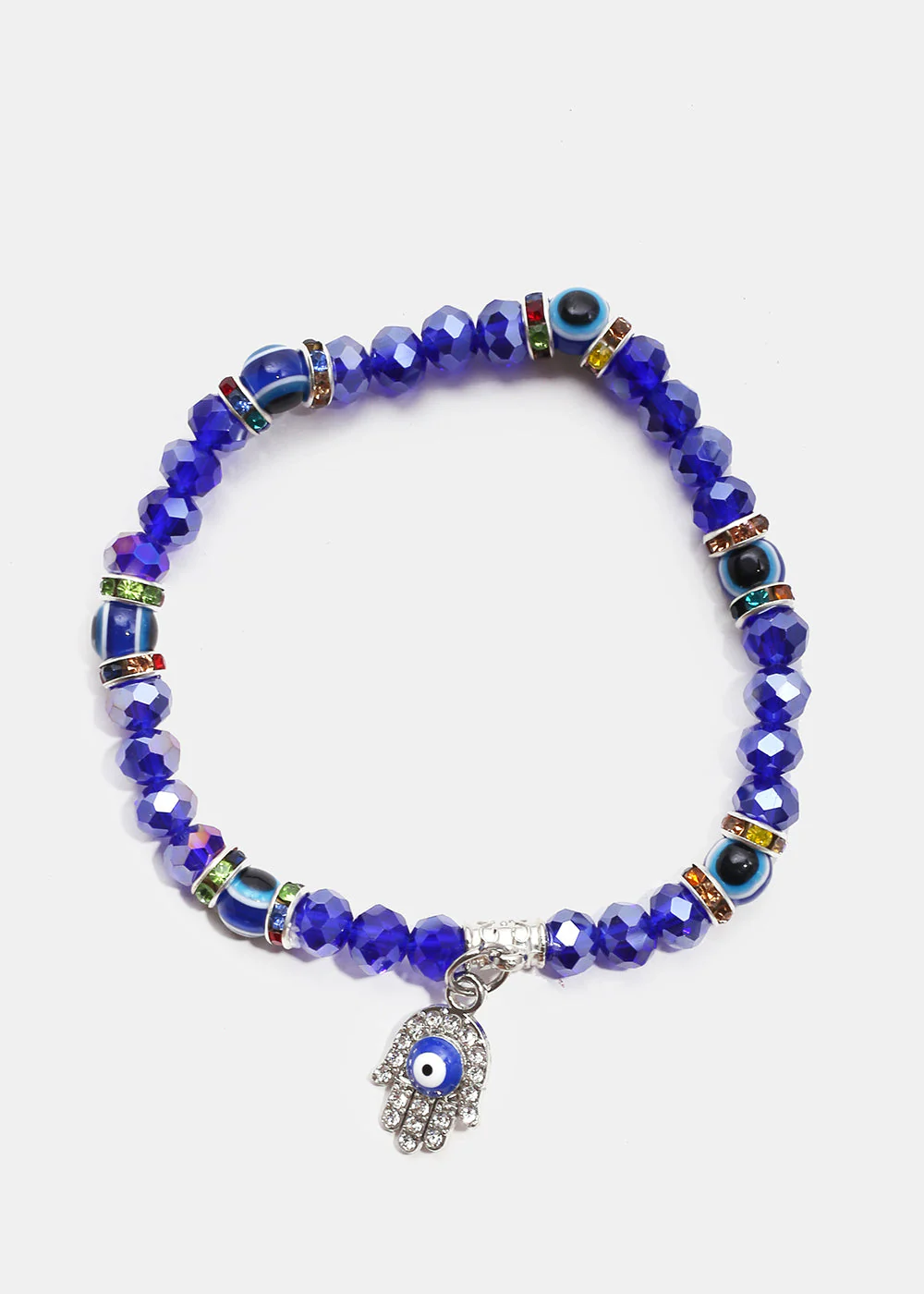 Blue Hamsa Hand Bracelet with Evil Eye - Image 3