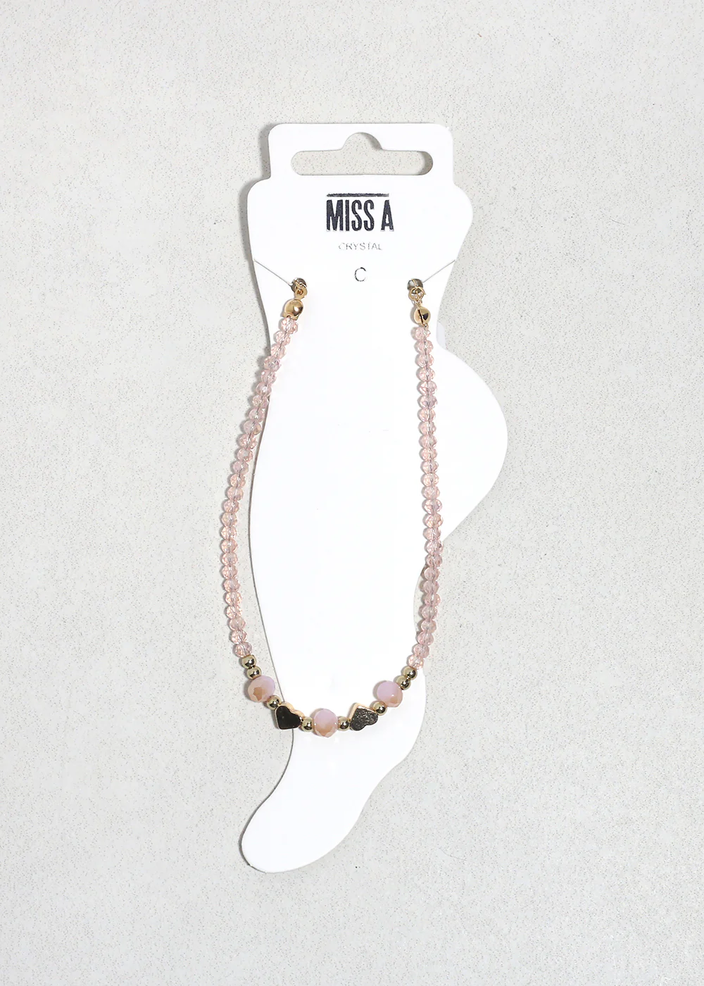 Blush Heart Glow Beaded Anklet