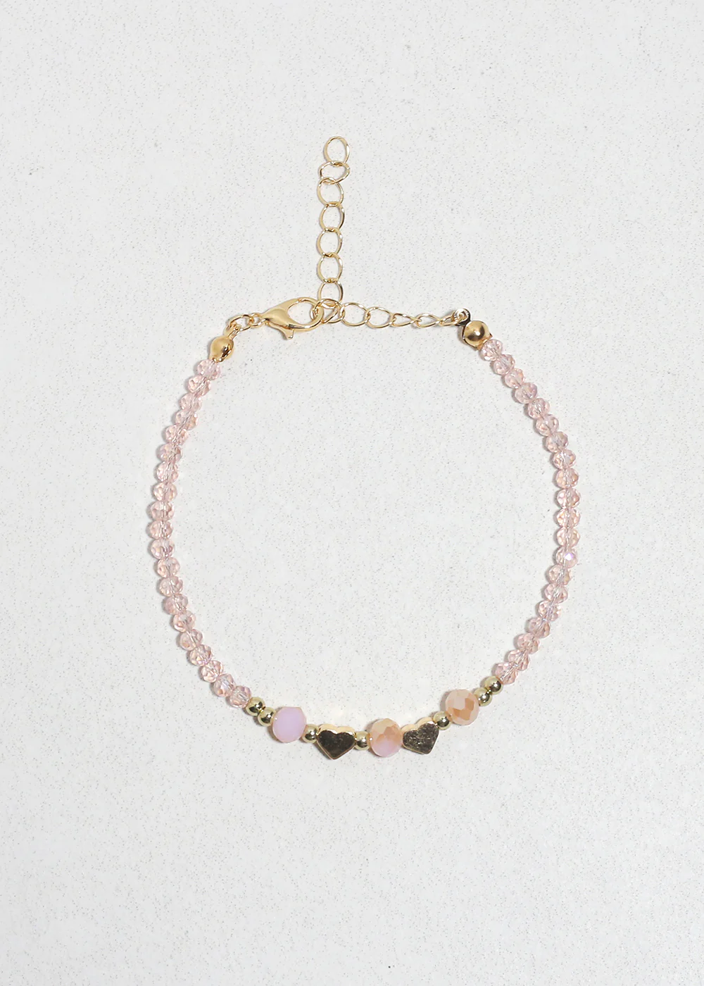 Blush Heart Glow Beaded Bracelet - Image 2