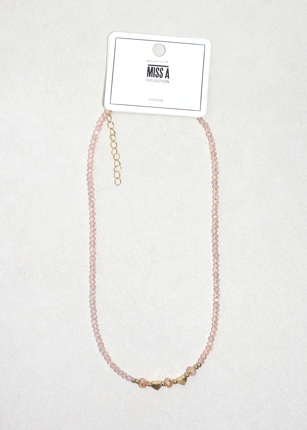 Blush Heart Glow Beaded Necklace
