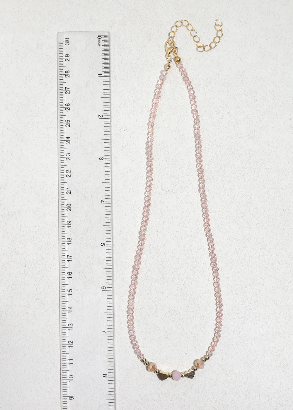 Blush Heart Glow Beaded Necklace - Image 2
