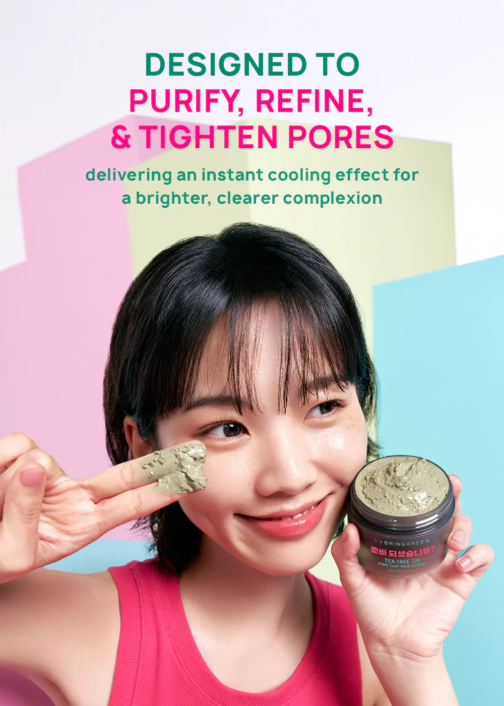 BRINGGREEN Tea Tree Cica Pore Clay Pack Strong 100g - Image 2