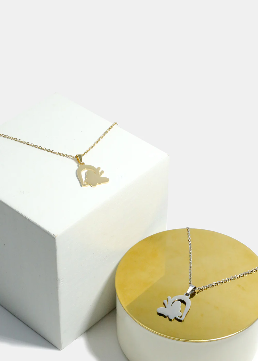 Butterfly & Half Heart Necklace