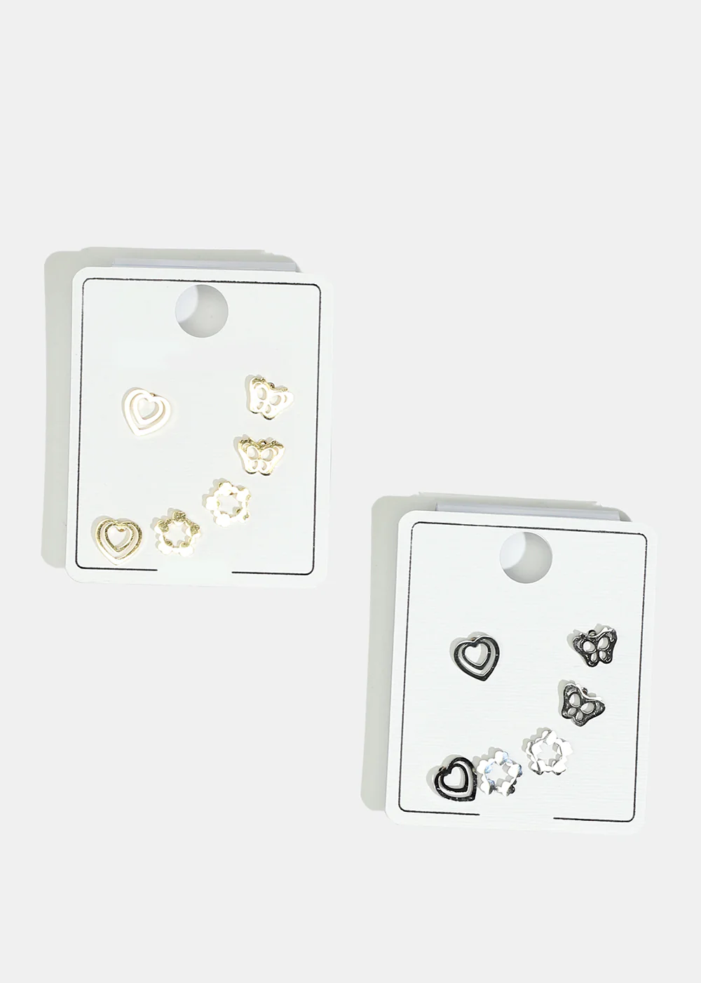 Butterfly & Heart Stud Earrings - Image 2