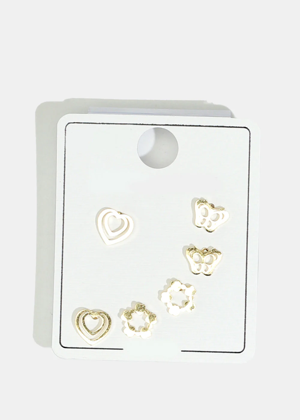 Butterfly & Heart Stud Earrings - Image 3