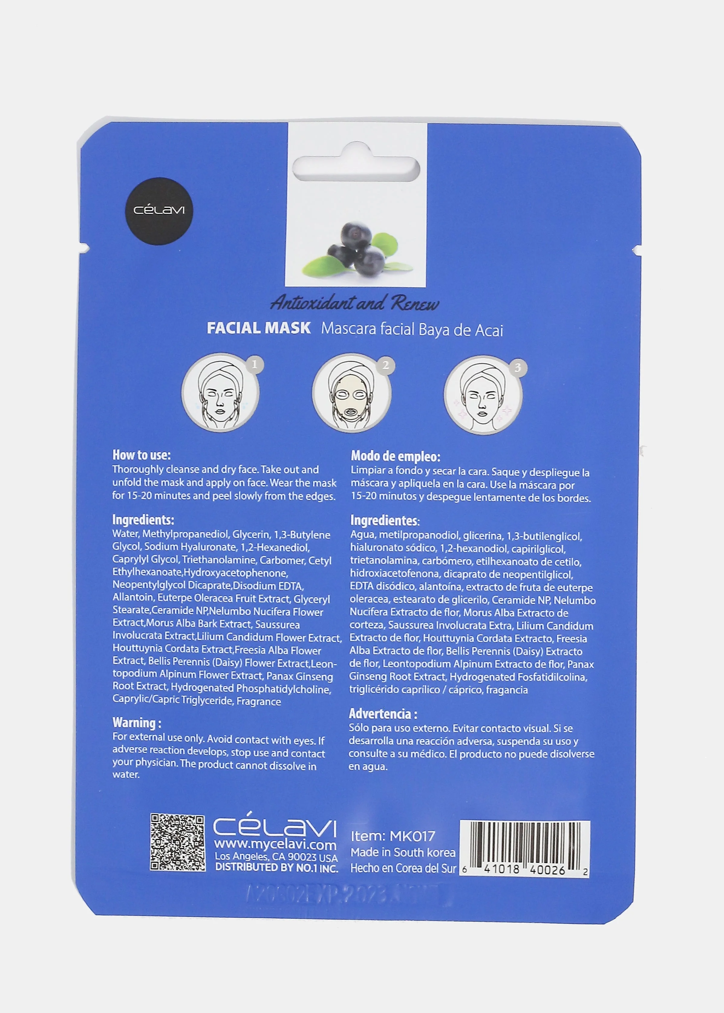Celavi Acai Berry Sheet Mask - Image 2