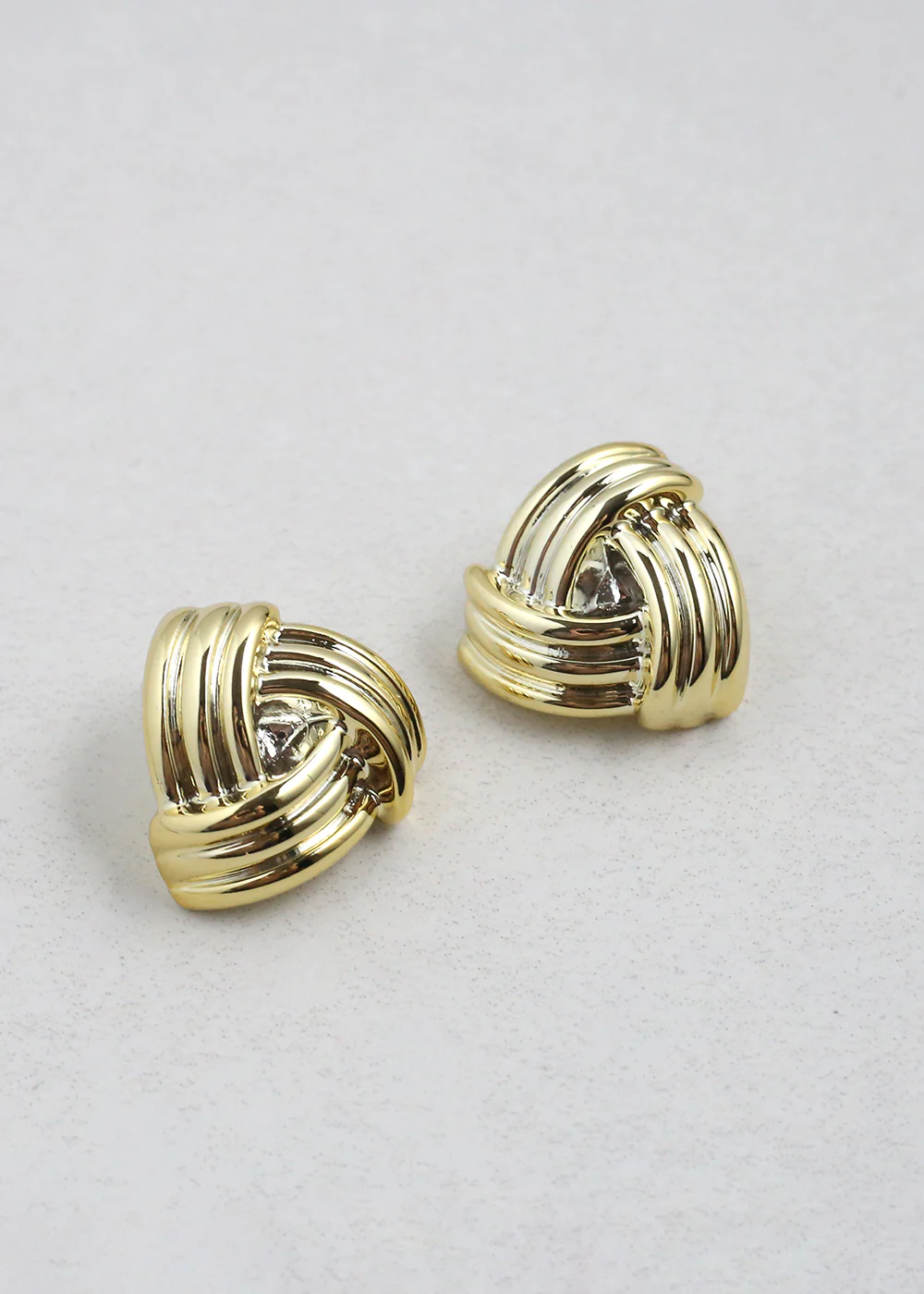 Chunky Triangular Knot Earrings - Image 2
